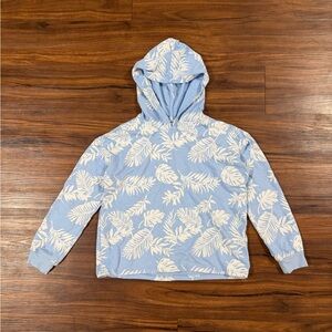 Light Blue Tropical Leaf Hoodie